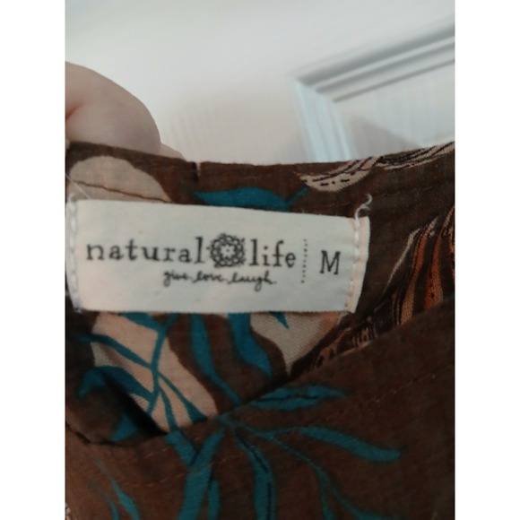 Natural Life M Spaghetti Straps Ruffle Hem Floral Long Maxi Dress Peasant Boho - Picture 5 of 5